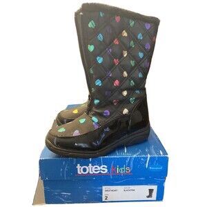 Totes Snow Boot Girls Size 2 Toddlers unicorn print winter Insulated